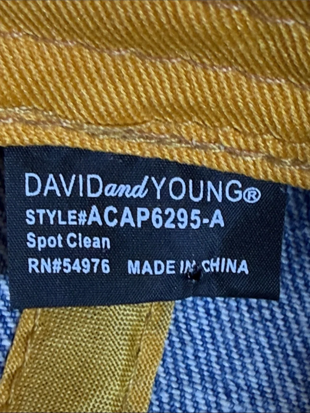 David and Young Distressed Denim and rhinestone stud Baseball Cap